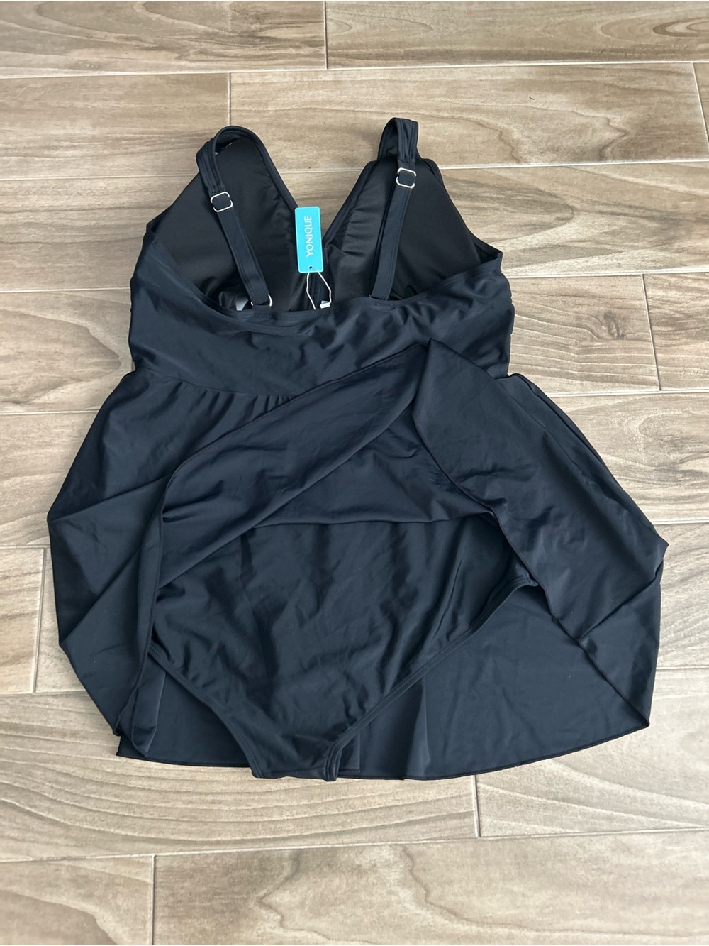 Yonique Black One-Piece Swimdress Size 20W - Picture 3 of 5